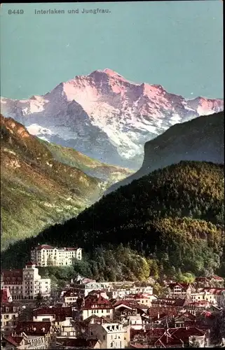 Ak Interlaken Kanton Bern Schweiz, Totale mit Jungfrau