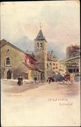 Künstler Ak Redmond, Saint Gervais Genève Genf Stadt, Straßenpartie