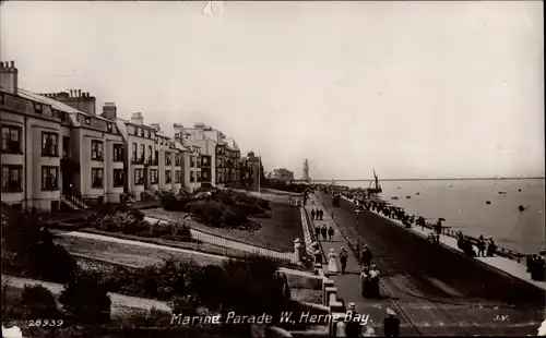 Ak Herne Bay Kent England, Marine Parade W.