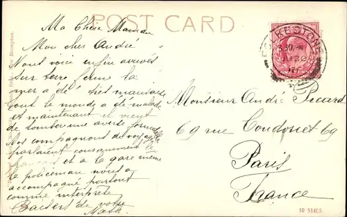 Ak Folkestone Kent England, The Grand Hotel, Upper Lea