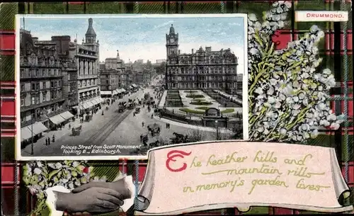 Passepartout Ak Edinburgh Schottland, Princes Street from Scott Monument