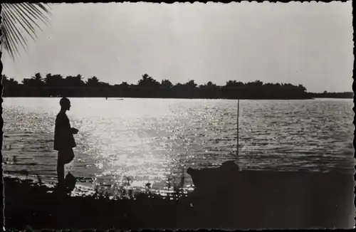 Ak Dahomey Benin, Coucher de soleil sur la lagune