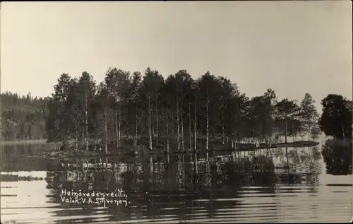 Foto Ak Finnland, Heinavedenveitti, Landschaft, Gewässer