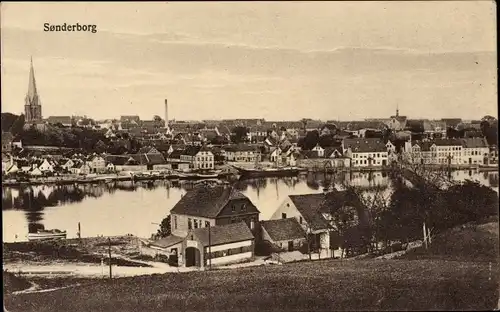 Ak Sønderborg Sönderborg Dänemark, Blick auf den Ort