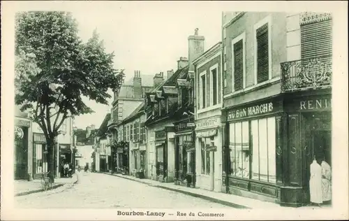 Ak Bourbon Lancy Saône et Loire, Rue du Commerce, Geschäfte