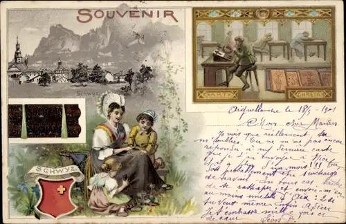 Litho Schwyz Kt. Schwyz Schweiz, Souvenir, Art Chretien