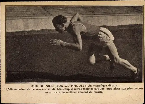 Ak Aux Derniers jeux Olympiques, Un magnifique depart, Läufer beim Start, Leichtathletik