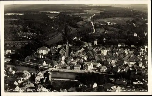 Ak Schwandorf im Oberpfälzer Wald Bayern, Fliegeraufnahme