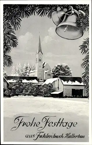 Ak Rohrbach in Oberbayern, Stadtansicht, Glückwunsch, Frohe Festtage