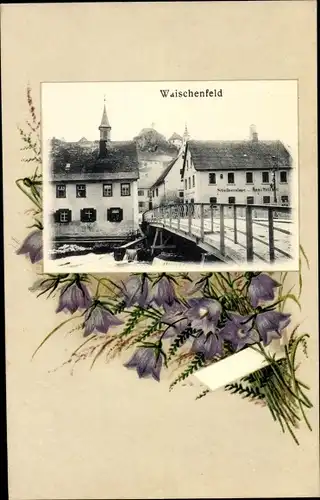 Ak Waischenfeld in der Fränkischen Schweiz Bayern, Blick auf den Ort, Blumen