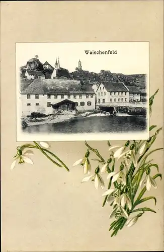 Ak Waischenfeld in der Fränkischen Schweiz Bayern, Flusspartie mit Blick auf den Ort