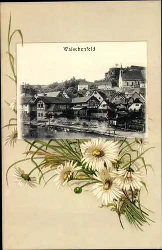 Ak Waischenfeld in der Fränkischen Schweiz Bayern, Blick auf den Ort, Margeriten