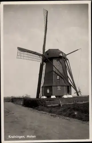 Ak Kruiningen Zeeland, Molen, Windmühle