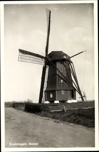 Ak Kruiningen Zeeland, Molen, Windmühle