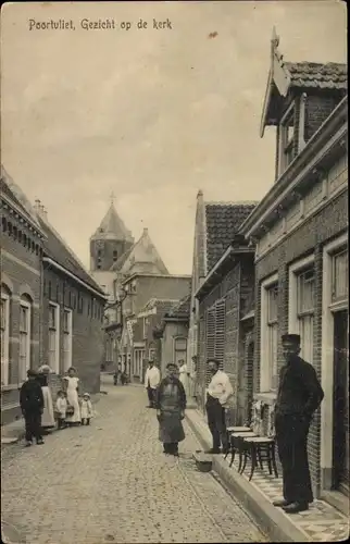 Ak Poortvliet Zeeland, Gezicht op de kerk