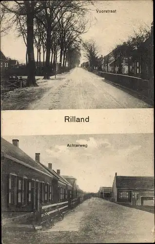 Ak Rilland Reimerswaal Zeeland Niederlande, Achterweg, Voorstraat