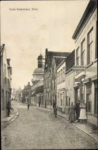 Ak Sluis Zeeland Niederlande, Oude Kerkstraat