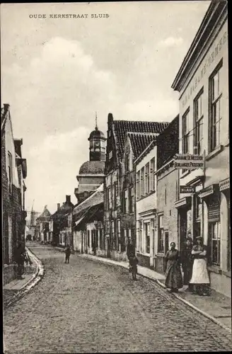 Ak Sluis Zeeland Niederlande, Oude Kerkstraat