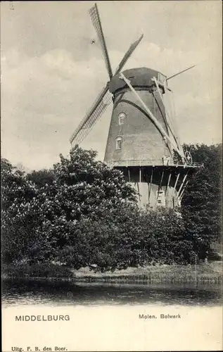 Ak Middelburg Zeeland Niederlande, Molen, Bolwerk