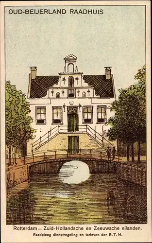 Künstler Ak Oud Beijerland Südholland, Raadhuis