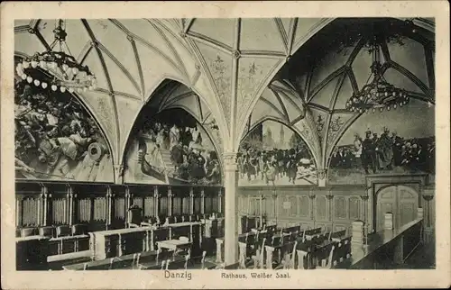 Ak Gdańsk Danzig, Rathaus, Weißer Saal