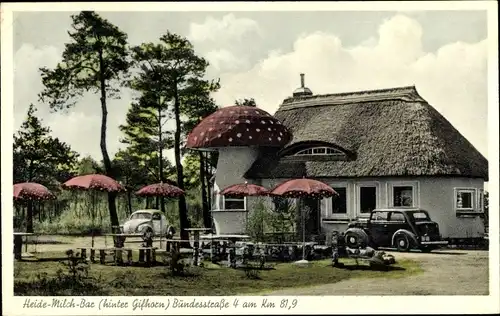 Ak Gifhorn in Niedersachsen, Heide-Milch-Bar, Bundesstraße 4