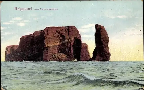 Ak Nordseeinsel Helgoland, Panorama vom Norden gesehen