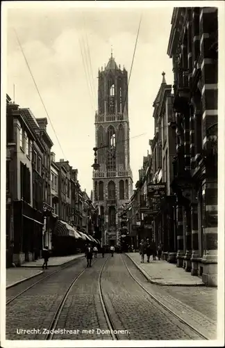 Ak Utrecht Niederlande, Zadelstraat met Domtoren