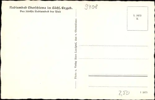 Ak Oberschlema Bad Schlema im Erzgebirge Sachsen, Gesamtansicht