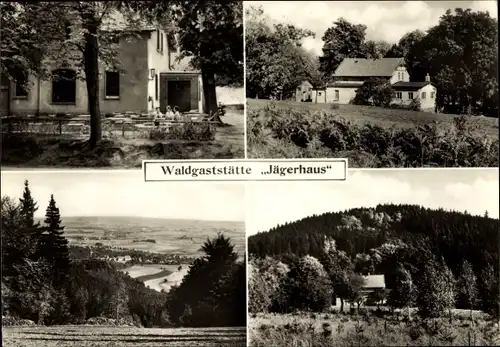 Ak Lehn Obergurig in der Lausitz, Waldgaststätte Jägerhaus