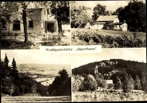 Ak Lehn Obergurig in der Lausitz, Waldgaststätte Jägerhaus