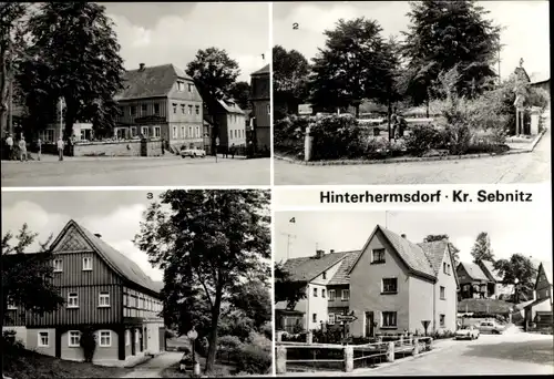 Ak Hinterhermsdorf Sebnitz Sächsische Schweiz, HO Gaststätte Erbgericht, Neudorf, Umgebindehaus