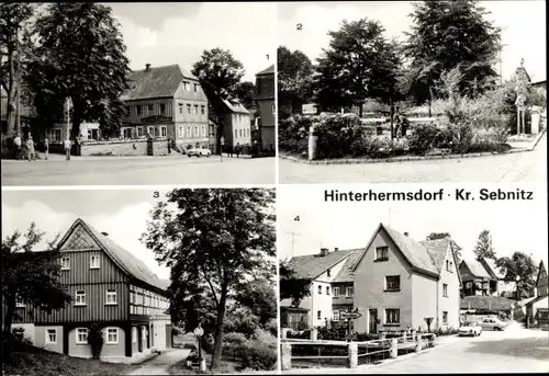 Ak Hinterhermsdorf Sebnitz Sächsische Schweiz, HO Gaststätte Erbgericht, Neudorf, Umgebindehaus