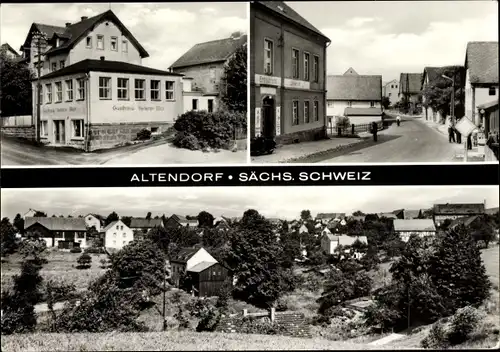 Ak Altendorf Sebnitz in Sachsen, Panoramaansicht, Gasthaus Heiterer Blick, Hauptstraße
