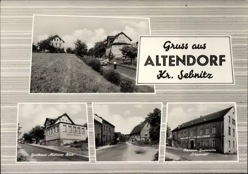 Ak Altendorf Sebnitz Sächsische Schweiz, Gasthaus Heiterer Blick, Konsum Gaststätte Erbgericht