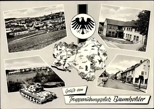 Ak Baumholder Rheinland Pfalz, Truppenübungsplatz, Panzer, Straßenansicht