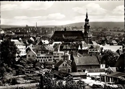 Ak Sankt Wendel im Saarland, Ortsansicht, Kirche, vom Gudersberg