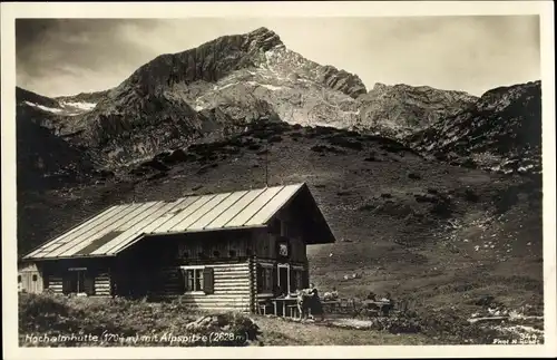 Ak Garmisch Partenkirchen in Oberbayern, Hochalmhütte, Alpspitze, Garmisch-Kreuzeckbahn