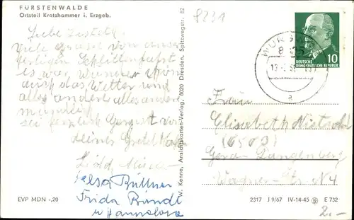 Ak Kratzhammer Altenberg im Erzgebirge, Ortsansicht