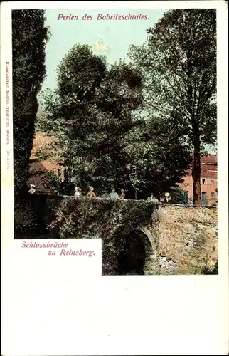 Ak Reinsberg in Sachsen, Perlen des Bobritzschtales, Partie auf der Schlossbrücke