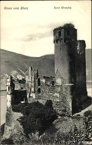 Ak Rüdesheim am Rhein, Ehrenfels, Burgruine