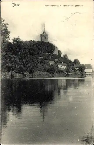 Ak Kleve, Schwanenburg vom Kermisdahl gesehen