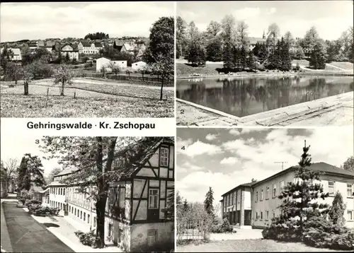 Ak Gehringswalde Wolkenstein im Erzgebirge, Freibad, Badehaus, Schulungsheim VEB dkk Scharfenstein