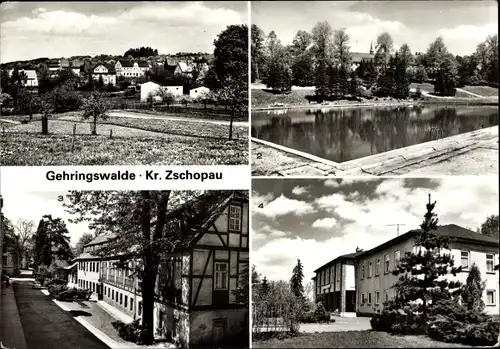 Ak Gehringswalde Wolkenstein im Erzgebirge, Freibad, Badehaus, Schulungsheim VEB dkk Scharfenstein