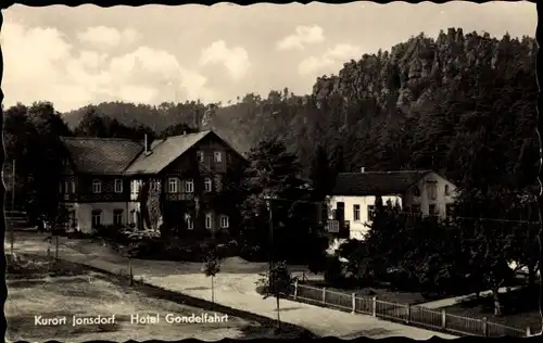 Ak Jonsdorf in Sachsen, Hotel Gondelfahrt, Nonnenfelsen