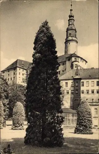 Ak Weesenstein im Müglitztal, Schloss, Parkbild