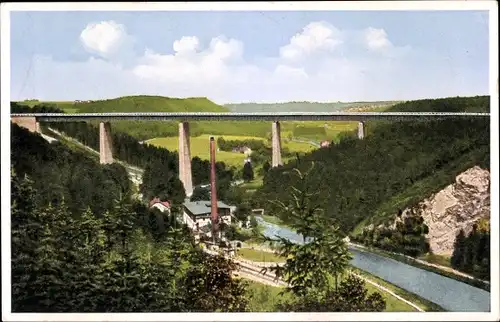 Ak Siebenlehn Großschirma, Reichsautobahnbrücke im Muldental