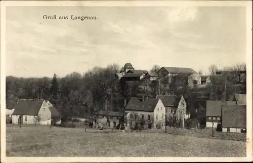 Ak Langenau Brand Erbisdorf in Sachsen, Teilansicht vom Ort