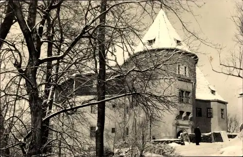 Ak Reinsberg in Sachsen, Ferienheim, Winter, Schnee