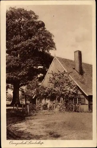 Ak Overijssel Niederlande, Landschap, Dorfpartie